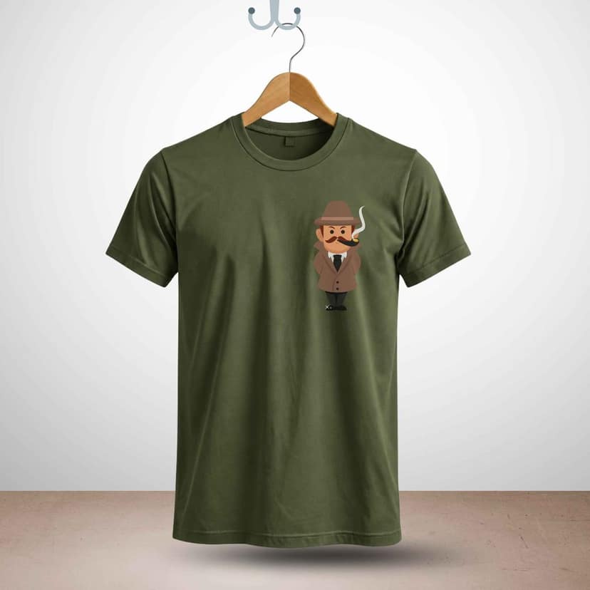 Trishoolin Dapper Detective Anime Theme T-Shirt | Design 40014MB | Cotton Regular Fit | Crew Neck / Round Neck Half Sleeve | Pack of 1