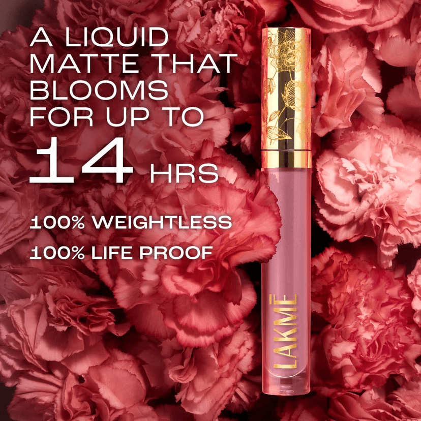 Lakme Rouge Bloom Matte Lip Liquid Mocha Maiden 301 view 2