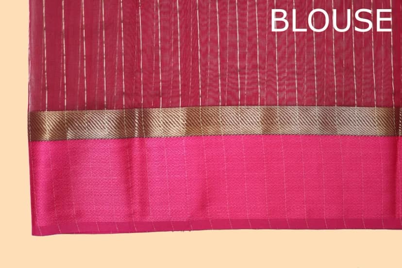 Black Striated Rich Border handloom Saree with Tassels view 5