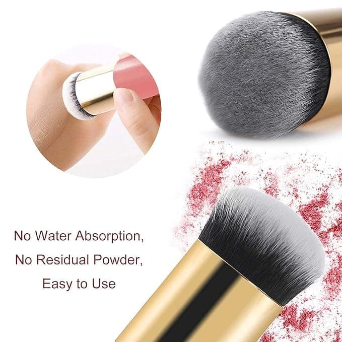 3 Pcs Foundation Round Makeup Brush Flat Top for Face - Perfect For Blending Liquid, Cream or Flawless Cosmetics - Buffing, Stippling, Concealer view 4