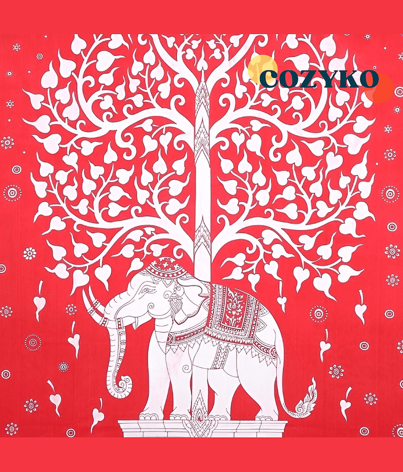 COZYKO Cotton 1 Single Bedsheet with 1 Pillow Cover ( Red ) view 2