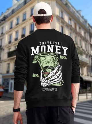 SCOTT FINCHER Men's Money The Most Solid Foundation In The World Sweatshirt : AA(RSSWT)BLACK_220