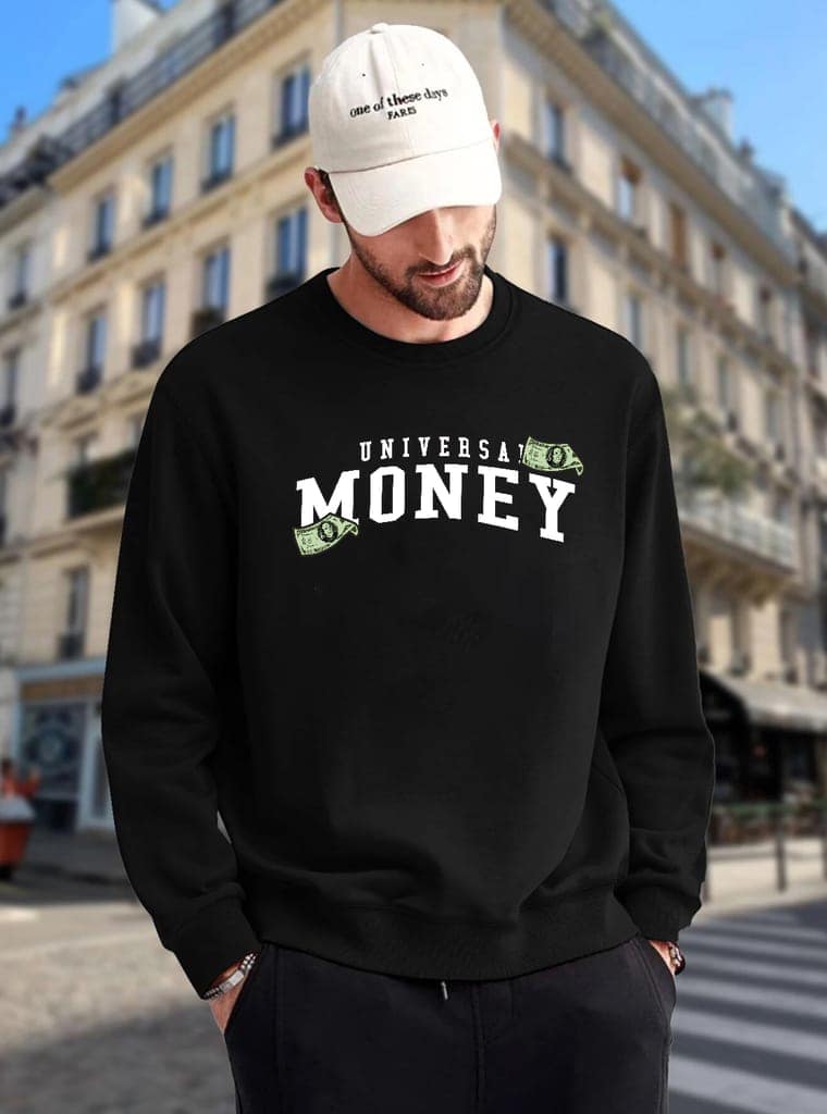 SCOTT FINCHER Men's Money The Most Solid Foundation In The World Sweatshirt : AA(RSSWT)BLACK_220 view 4