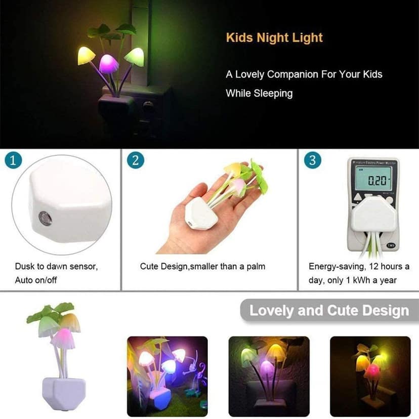 Elecsera Mushroom Light Automatic Sensor ON/Off Night Lamp view 3