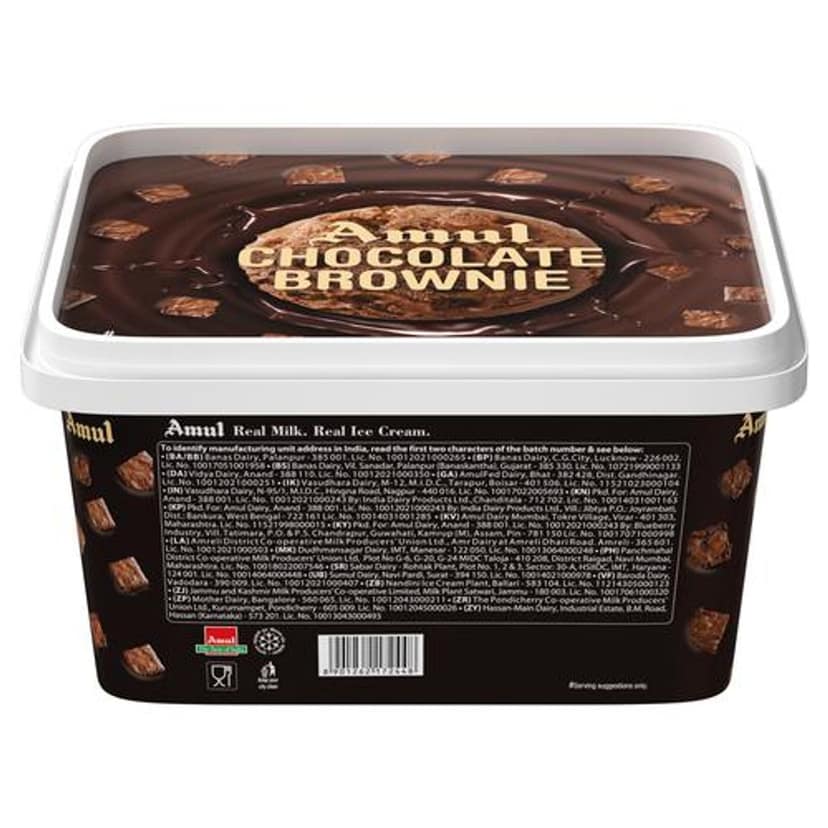 Amul Chocolate Brownie Ice Cream Tub view 2