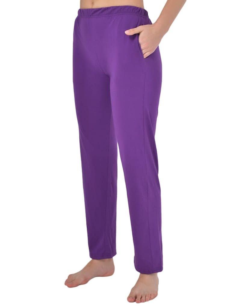 Klamotten Women's White Purple Raglan Sleeves Top Pyjama Set GM04P view 5