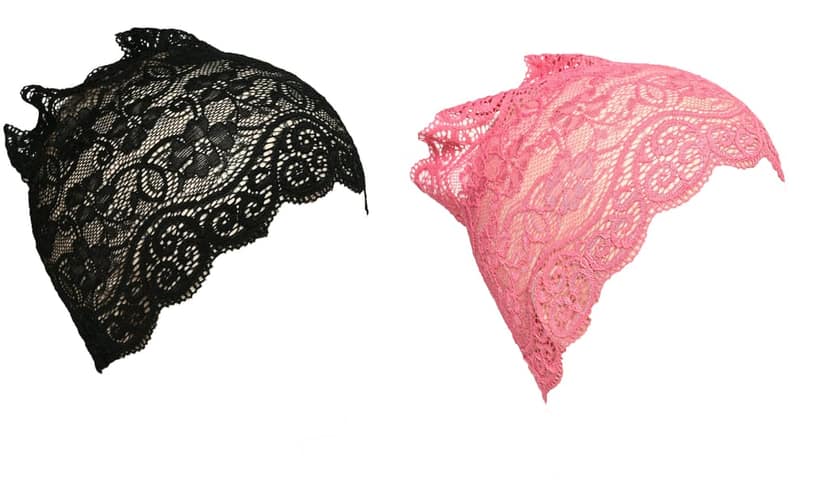 Girls and Womens Hijab Cap Hijab Headband, Under Hijab Scarf Black and Pink Naqab Head Scarf (2 pcs) view 2
