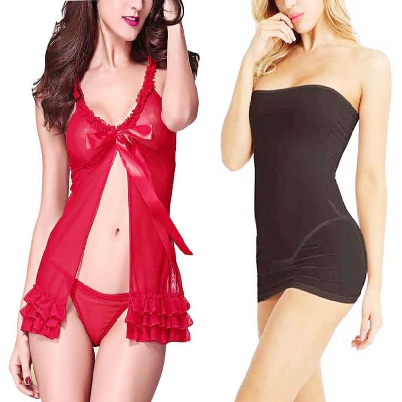 Sleepwear babydoll nightdress women ladies girls Combo Pack 2 view 2