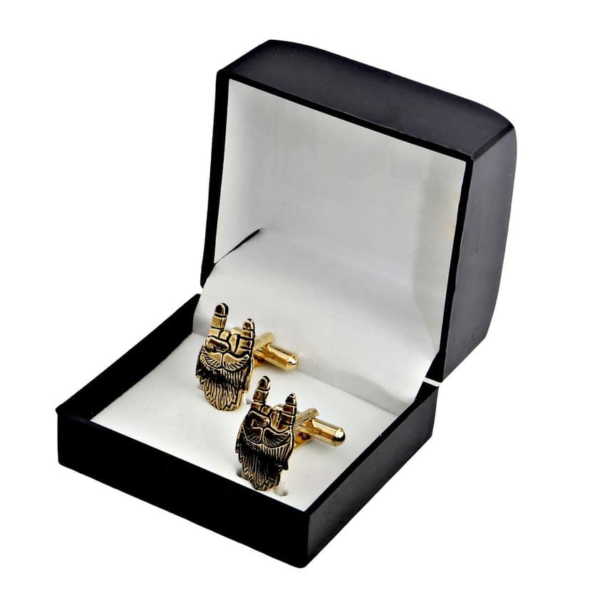 LUCKY JEWELLERY Unique Golden Color Golden Plated Formal Wedding Shirt, Suit, Blazer Cufflinks Pair Set for Men.(211-M4C4-A5719Q) view 4