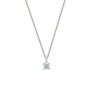 Silver Tiny Solitaire Pendant with Chain