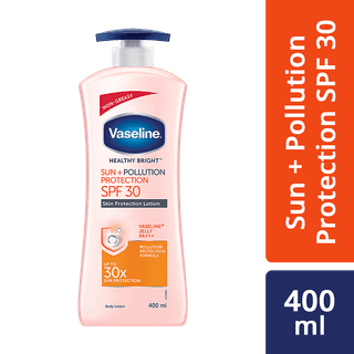 Vaseline Healthy Bright Sun + Pollution Skin Protection Spf 30 Body Lotion - + Vaseline Jelly Pa+++, 400 Ml