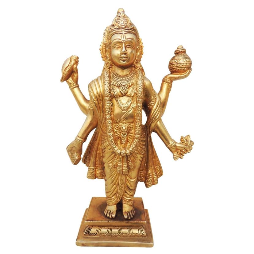 Brass Showpiece Dhanvantri Ji Statue (BSMAS1268 D) view 2