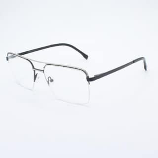 Lensoz Elite X Luxe Half Rim Geometric - Medium - Silver & Black