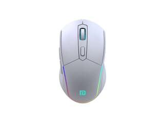 Portronics Toad One Bluetooth Mouse with 2.4 GHz & BT 5.3 Dual Wireless, 6 Buttons, Rechargeable, RGB Lights, Connect 3 Devices, Ergonomic Design for Laptop, Smartphone, Tablet - White