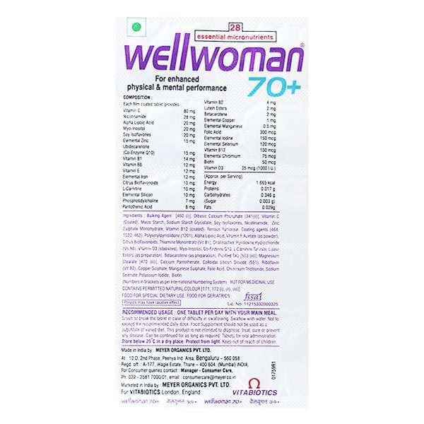 Wellwoman - Tab 70 Plus 10 Tab view 2