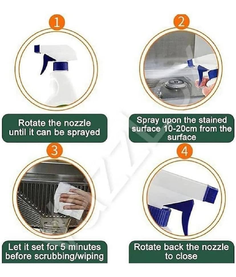 DHSMART Cleaner Spray Oil & Grease Stain Remover Spray Kitchen & Chimney Cleaner Spray Non-Flammable 450 mL view 3
