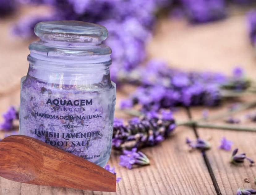 AQUAGEM Handmade & Natural Javish Lavender Foot Salt view 2