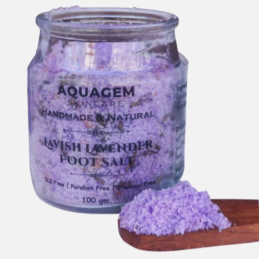 AQUAGEM Handmade & Natural Javish Lavender Foot Salt view 3