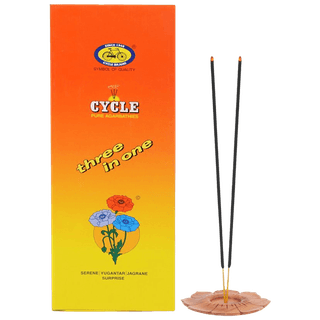 Cycle Three In One Agarbatti -3 Signature Fragrances -Lily, Floral, Woody, 120 G Carton