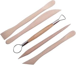 Levin 5 Pcs Pottery Tool Kit - Ceramic Pottery & Clay Ribbon Wood Modeling Tools Kit Polymer Clay Sculpting Tools Set