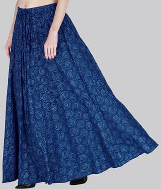 Sttoffa Blue Cotton Women's Flared Skirt ( Pack of 1 )