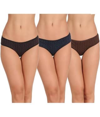 Eve's Beauty Pack of 3 Cotton Women's Briefs ( Multi Color )