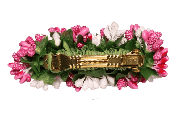 Artificial Flower Hair Clip – Pink & White view 2