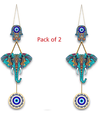 Evil Eye Elephant wall hanging for home decoration living room decor decorative item for pooja room mandir