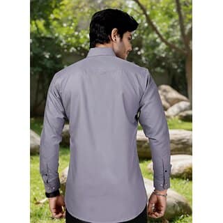 Casualbud Grey Men's Cotton Formal Shirt view 2
