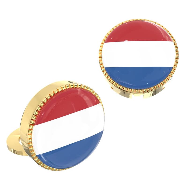 The Smart Buttons - Shirt Button Cover Cufflinks for Men - Netherlands Flag Style view 8