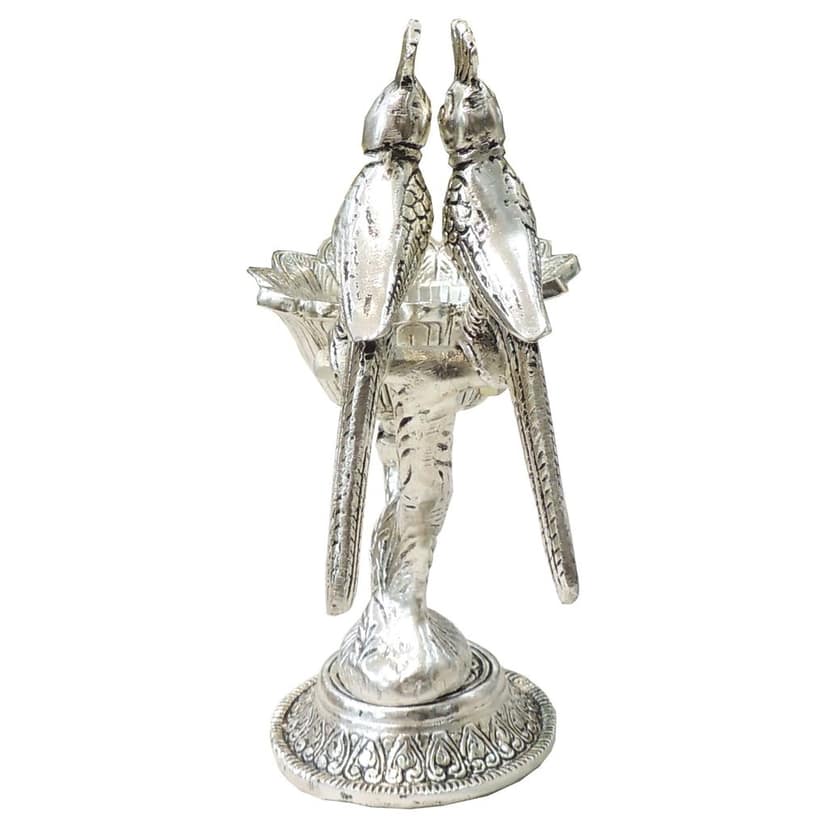 Aluminium Double Parrot Design Decorative Bowl | Double Parrot Showpiece | Decorative Table Bowl, Height : 7.5 Inch (ASMAS544 S) view 3