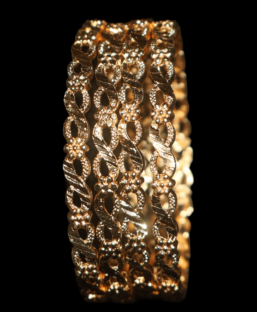 Exquisite Gold Bangles - Intricate Design, Timeless Elegance