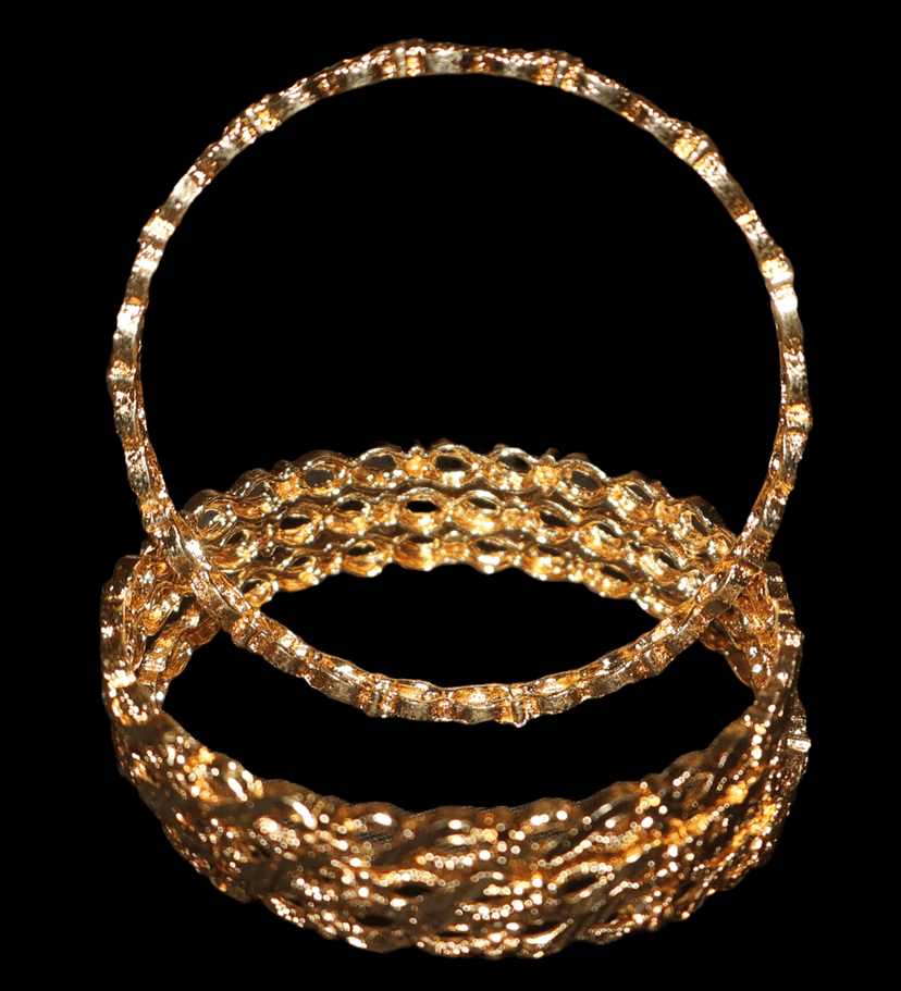 Exquisite Gold Bangles - Intricate Design, Timeless Elegance view 2