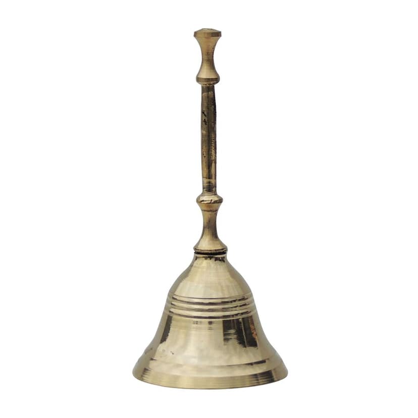 Brass Round Temple Puja Bell No. 3, Height : 4.3 Inch (ZMAS183 C) view 2
