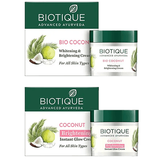 BIOTIQUE Brightening Instant Glow Cream - Coconut, For All Skin Type, 50 g Carton