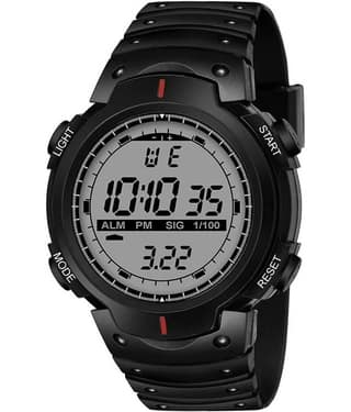 Om Collection Black Silicon Digital Men's Watch