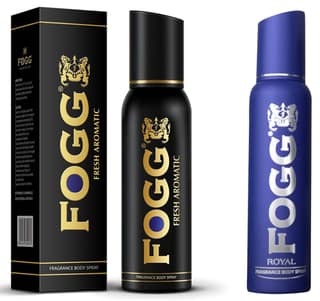 Fogg Black Series Fresh Aromatic, Perfume Body Spray For Men, Long Lasting & No Gas Deodorant, 120Ml