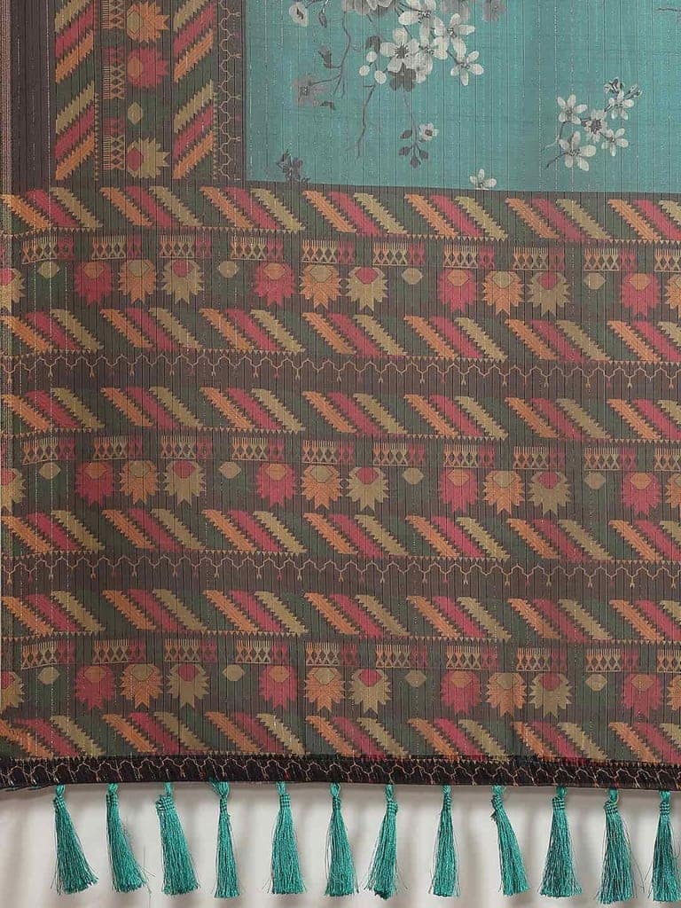 Women's Linux Soft Silk Saree With Unstiched Blouse Piece view 4