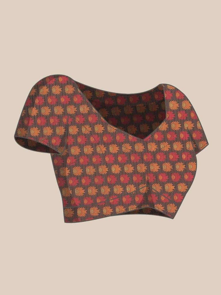 Women's Linux Soft Silk Saree With Unstiched Blouse Piece view 6