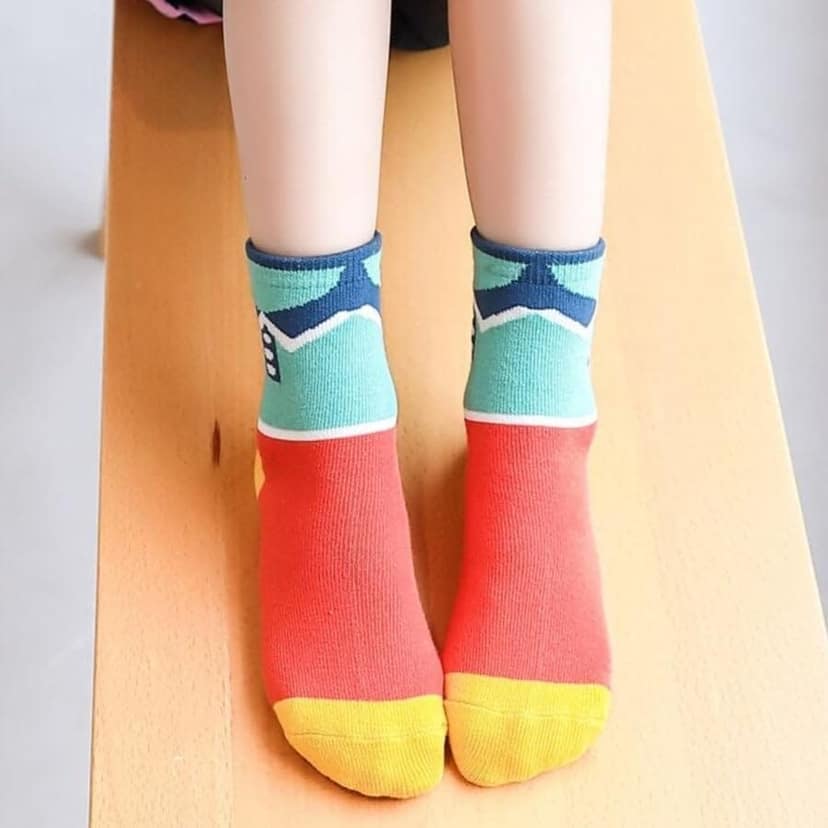 SOCKSCARVING Feel The Comfort Cotton Polo Edition Socks for Unisex Pack of 5 | Multicolour | Knitted | Casual | High Ankle | KidS view 2