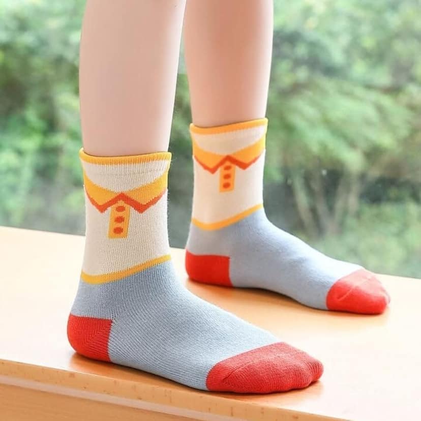 SOCKSCARVING Feel The Comfort Cotton Polo Edition Socks for Unisex Pack of 5 | Multicolour | Knitted | Casual | High Ankle | KidS view 3