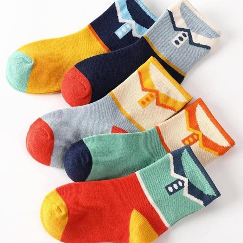 SOCKSCARVING Feel The Comfort Cotton Polo Edition Socks for Unisex Pack of 5 | Multicolour | Knitted | Casual | High Ankle | KidS view 5