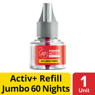 Good Knight Power Activ+ Liquid Vapourizer, Mosquito Repellent 60 Nights, 45Ml Jumbo Refill