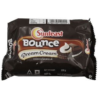 Sunfeast Bounce Dream Cream Biscuits - Choco Vanilla, 120 G Pouch
