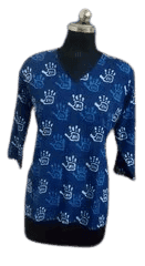 Blue Hand Block Printed Cotton Tunic