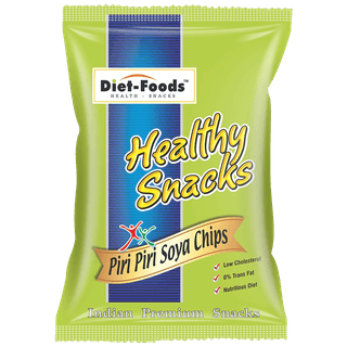 Diet Foods Piri Piri Soya Chips - Healthy Snacks, Low Cholesterol, High In Protein, No Trans Fat, 150 G