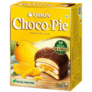 Orion Choco Pie With Real Mango - 100% Veg, Centre Filled, 336 Gm (12 Pcs X 28 G Each)