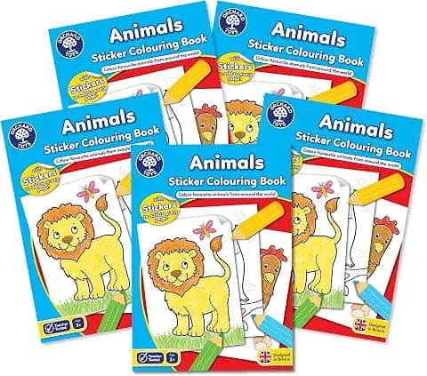 Orchard Toys Animals Sticker Colouring Book Engaging Educational Activity Designed for Preschoolers and Kids Aged 3 to 7 years – Pack of 5 view 2