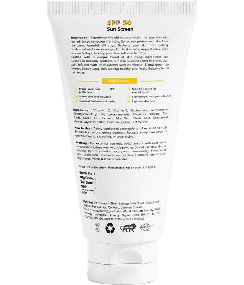 Sonavi SPF 50 Sunscreen Cream For Sensitive Skin ( Pack of 3 ) view 2