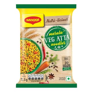 Maggi Nutri-Licious Masala Veg Atta Noodles, 72.5G Pouch